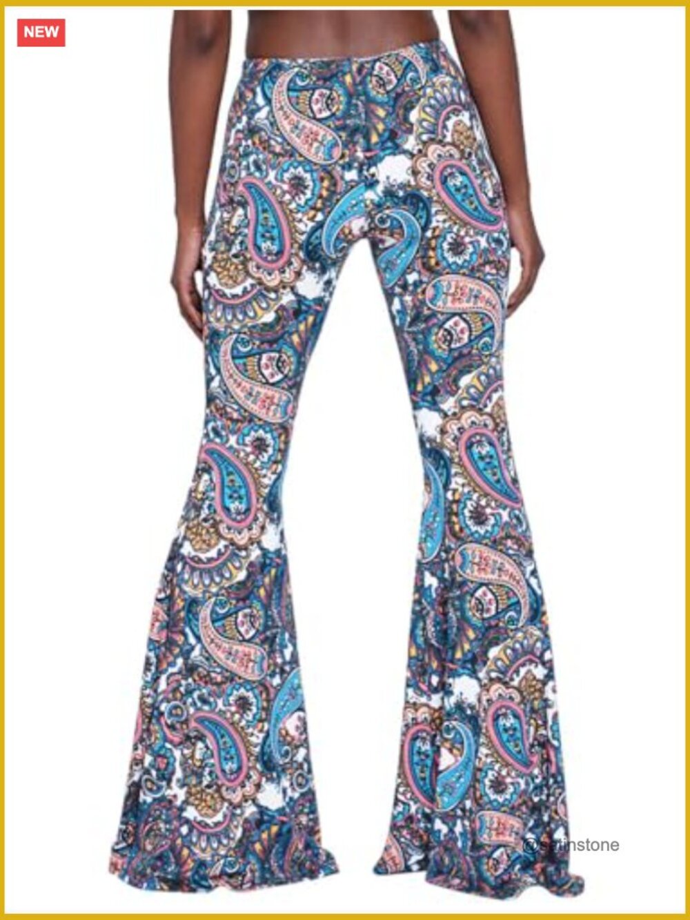 High Waisted Bell Bottom Flared Leggings Yoga Pants Ethnic Paisley - Picture 2 of 7